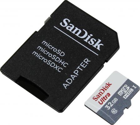Карта памяти Micro SDHC 32Gb Class 10 Sandisk SDSQUNS-032G-GN6TA + адаптер  SD