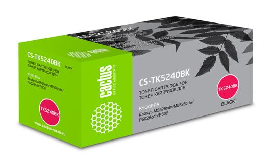 Картридж Cactus CS-TK5240BK для Kyocera Ecosys M5526cdn, M5526cdw, P5026cdn, P5026cdw 4000стр Черный