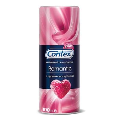 CONTEX Гель-смазка интимный Plus Romantic с ароматом клубники 100мл