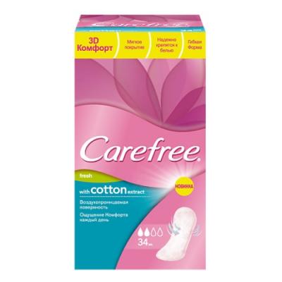 Салфетки Carefree Cotton Fresh ароматизированная 34 шт 38349/80732
