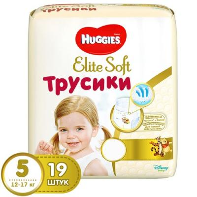 HUGGIES Трусики - подгузники Элит Софт 5 12-22 кг 19 шт