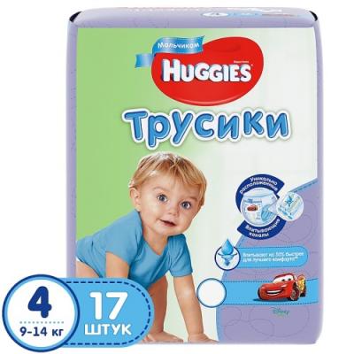HUGGIES Подгузники-трусики Литтл Волкерс Размер 4 9-14кг 17шт для мальчиков