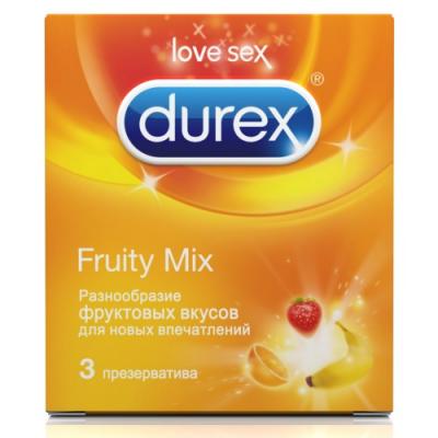 DUREX Презервативы №3 Fruity Mix с фруктовыми вкусами