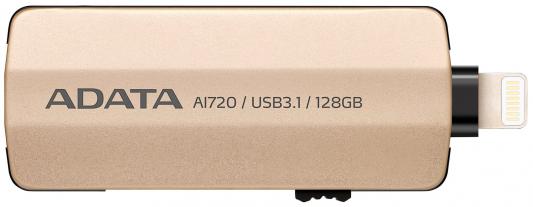 Флешка USB 128Gb A-Data i-Memory AI720 USB 3.1/Lightning AAI720-128G-CGD золотистый