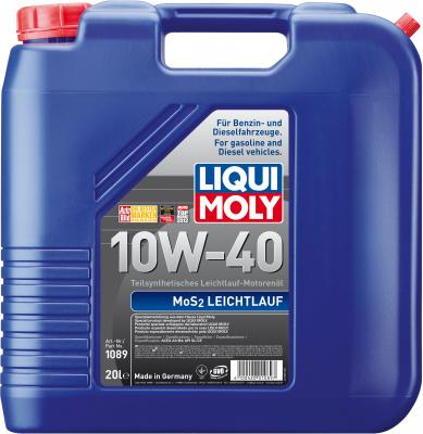 Полусинтетическое моторное масло LiquiMoly MoS2 Leichtlauf 10W40 20 л 1089