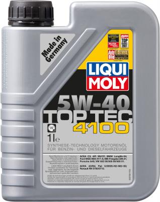 НС-синтетическое моторное масло LiquiMoly Top Tec 4100 5W40 1 л 7500