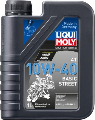 Минеральное моторное масло LiquiMoly Motorbike 4T Basic Street 10W40 1 л 3044