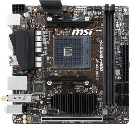 Материнская плата MSI B350I PRO AC Socket AM4 AMD B350 2xDDR4 1xPCI-E 16x 4 mini-ITX Retail