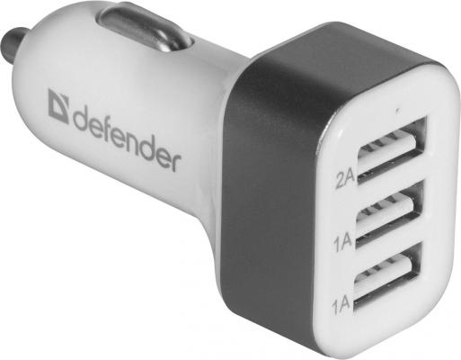 Автомобильное зарядное устройство Defender UCA-03 3 x USB 4A белый 83570