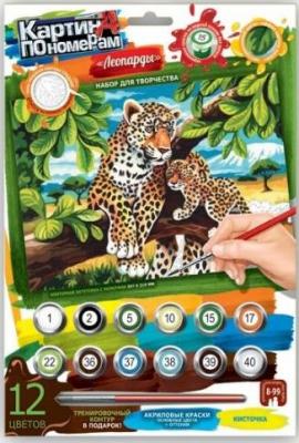 Набор для тв-ва Картина по номерам средняя Леопарды