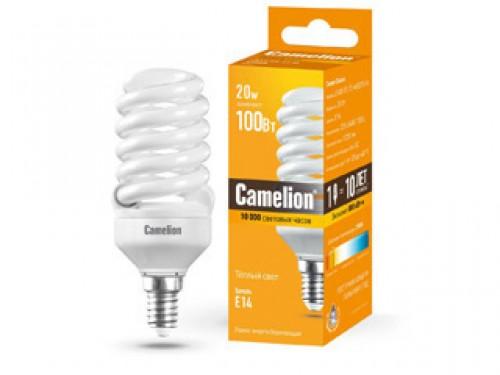 Лампа энергосберегающая спираль Camelion LH20-FS-T2-M/827/E14 E14 20W 2700K