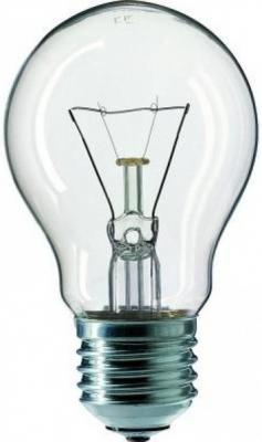 Лампа накаливания PHILIPS A55  60W E27 CL груша прозрачная