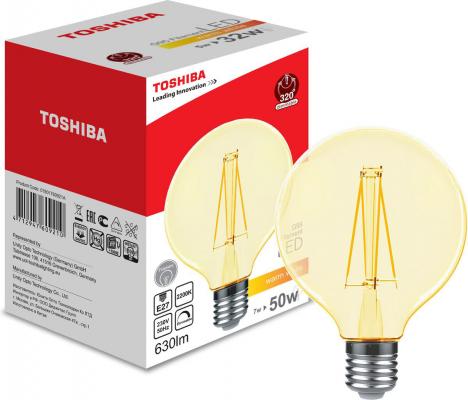 Лампа TOSHIBA 01901760921A  филаментная золотистая димируемая g95 Е27 7Вт 2200k 80ra dim
