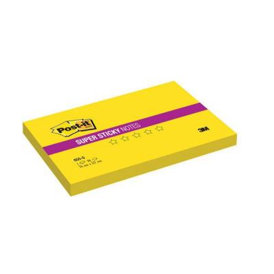 Бумага для заметок с липким слоем POST-IT SUPER STICKY, 76х127мм, неоновый желтый, 90 л.|2