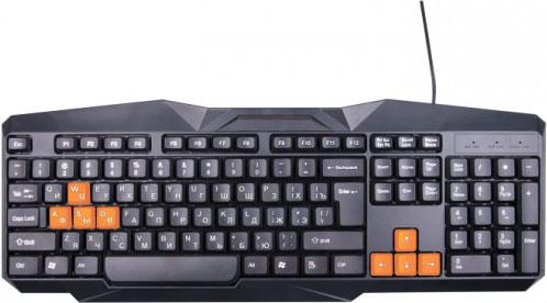 Клавиатура проводная Ritmix RKB-152 USB черный оранжевый