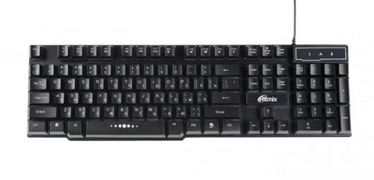 Клавиатура проводная Ritmix RKB-200BL USB черный