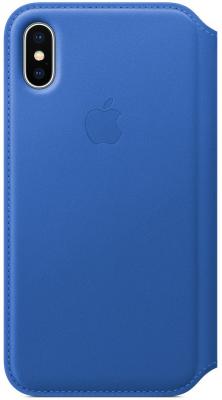 Чехол-книжка Apple "Leather Folio" для iPhone X синий MRGE2ZM/A