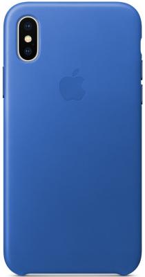 Накладка Apple "Leather Case" для iPhone X синий MRGG2ZM/A