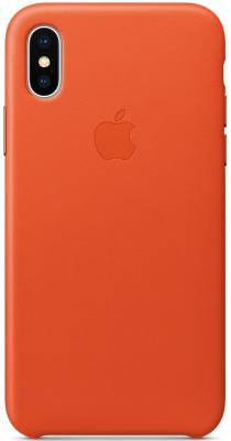 Накладка Apple "Leather Case" для iPhone X оранжевый MRGK2ZM/A