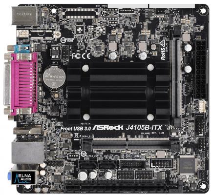Материнская плата ASRock J4105B-ITX с процессором Intel 2xDDR4 1xPCI-E 16x 2 mini-ITX Retail