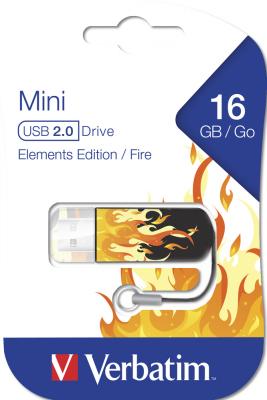 Флешка USB 16Gb Verbatim Mini Elements Edition 49406 USB2.0 черный/рисунок