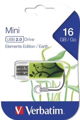 Флешка USB 16Gb Verbatim Mini Elements Edition 49408 USB2.0 зеленый/рисунок