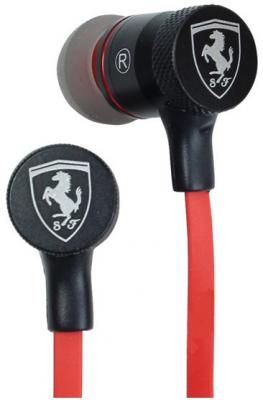 Наушники с микрофоном Ferrari Training Wire red