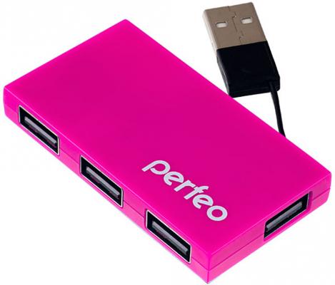 Концентратор USB 2.0 Perfeo PF-VI-H023 4 x USB 2.0 розовый