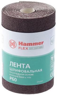 Лента  шлиф. Hammer Flex  216-011 115х5м  P60 бум. основа, рулон