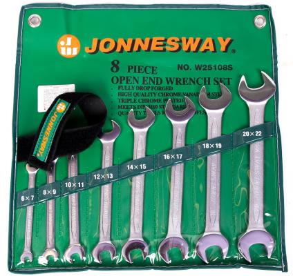 Набор рожковых ключей JONNESWAY W25108S (6 - 22 мм)  8 шт.