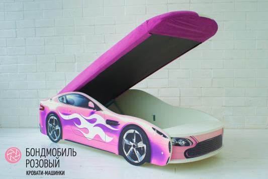 Кровать-машина с подъемным механизмом Бельмарко Бондмобиль (розовый)