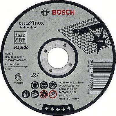 Круг отр. BOSCH Best for Inox 180x1,6x22, выпуклый (2.608.603.499)  по нержавеющей стали