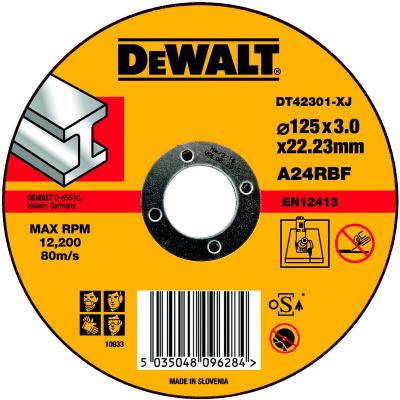 Круг отрезной DeWALT DT42301-XJ для УШМ 125х22.2х3.0мм тип 1 плоский  по металлу
