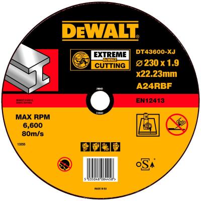 Круг отрезной DeWALT DT43600-XJ для УШМ 230х22.2х1.6мм EXTREME тип 1 плоский  по металлу