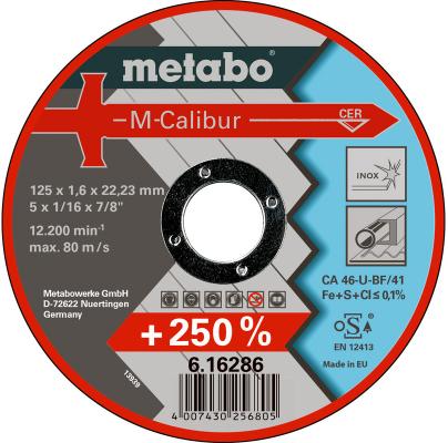 Круг отрезной METABO 616285000 M-Calibur 115x1.6мм керам.зерно  по металлу