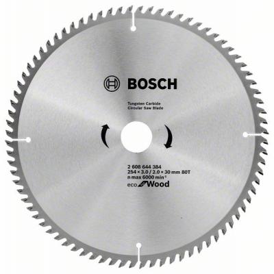 Диск пильный Bosch ECO WOOD 254 ммx30 мм 80зуб 2608644384