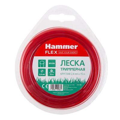 Леска триммерная Hammer Flex 216-106  2.4мм*15м  круглая