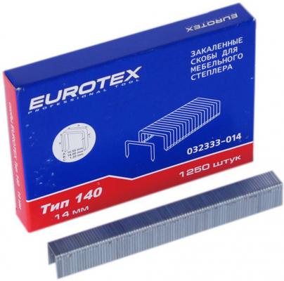 Скобы EUROTEX 032333-014  14мм для меб. степлера шир.10.6мм толщ.1.2мм тип 140 закален. (1250 шт/уп)
