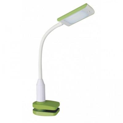 Лампа настольная CAMELION KD-789  C34 зелёный & белый  LED. зажим-струбцина. 7 Вт. 230В. 4000К