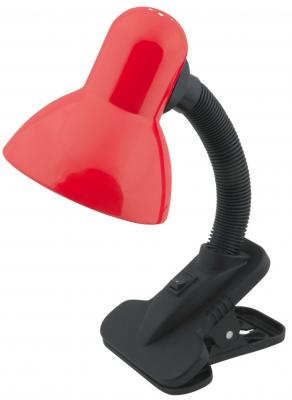 Лампа настольная UNIEL TLI-206 Red  60 Ватт, E27, на прищепке, красный
