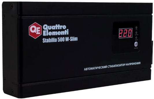 Стабилизатор напряжения Quattro Elementi Stabilia 500 W-Slim 1 розетка