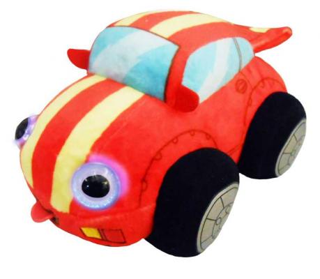 Мягкая игрушка машинка 1toy Дразнюка-БИБИ Гоночная машинка искусственный мех текстиль пластик красный 15 см Т12048