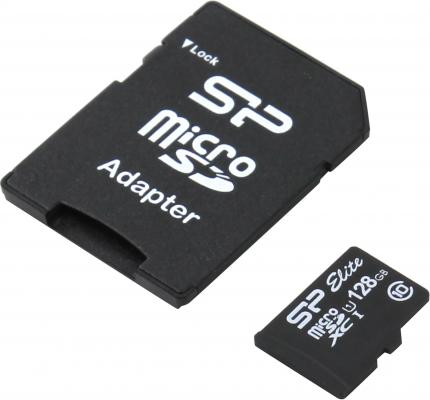 Флеш карта microSDXC 128Gb Class10 Silicon Power SP128GBSTXBU1V10SP + adapter Card Reader