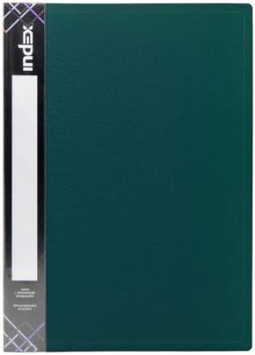 Папка с 80 файлами SATIN, форзац, ф.A4, 0,7мм, темно-зеленая