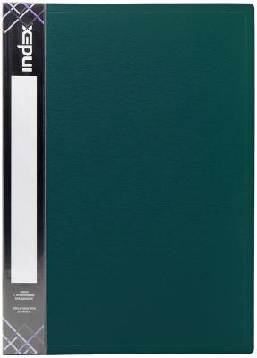 Папка с 20 файлами SATIN, форзац, ф.A4, 0,55мм, темно-зеленая