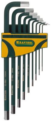 Набор ключей KRAFTOOL 27443-H9  industrie длинные cr-mo сталь(s2) hex1.5-10мм 9шт