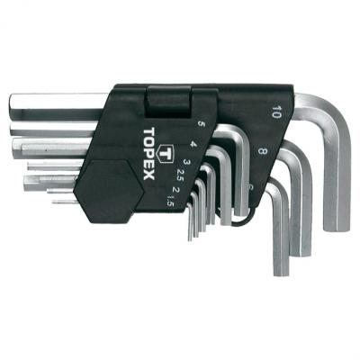 Набор ключей TOPEX 35D955  ключи шестигранные 1.5-10мм набор 9шт.