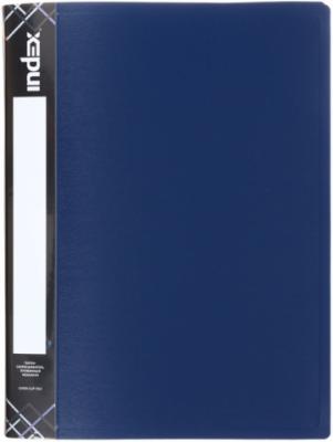 Папка с пружинным скоросшивателем SATIN, карман, форзац, ф.A4, 0,6мм, темно-синяя