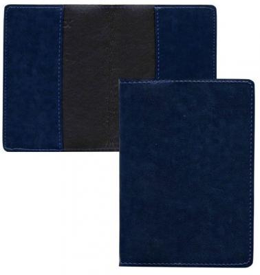Обложка для паспорта NEBRASKA, искусственная кожа,уп.-пакет с европодвесом, синяя