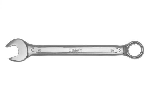 Ключ комбинированный KRAFT КТ 700512 (18 мм)  хром-ванадиевая сталь (Cr-V)